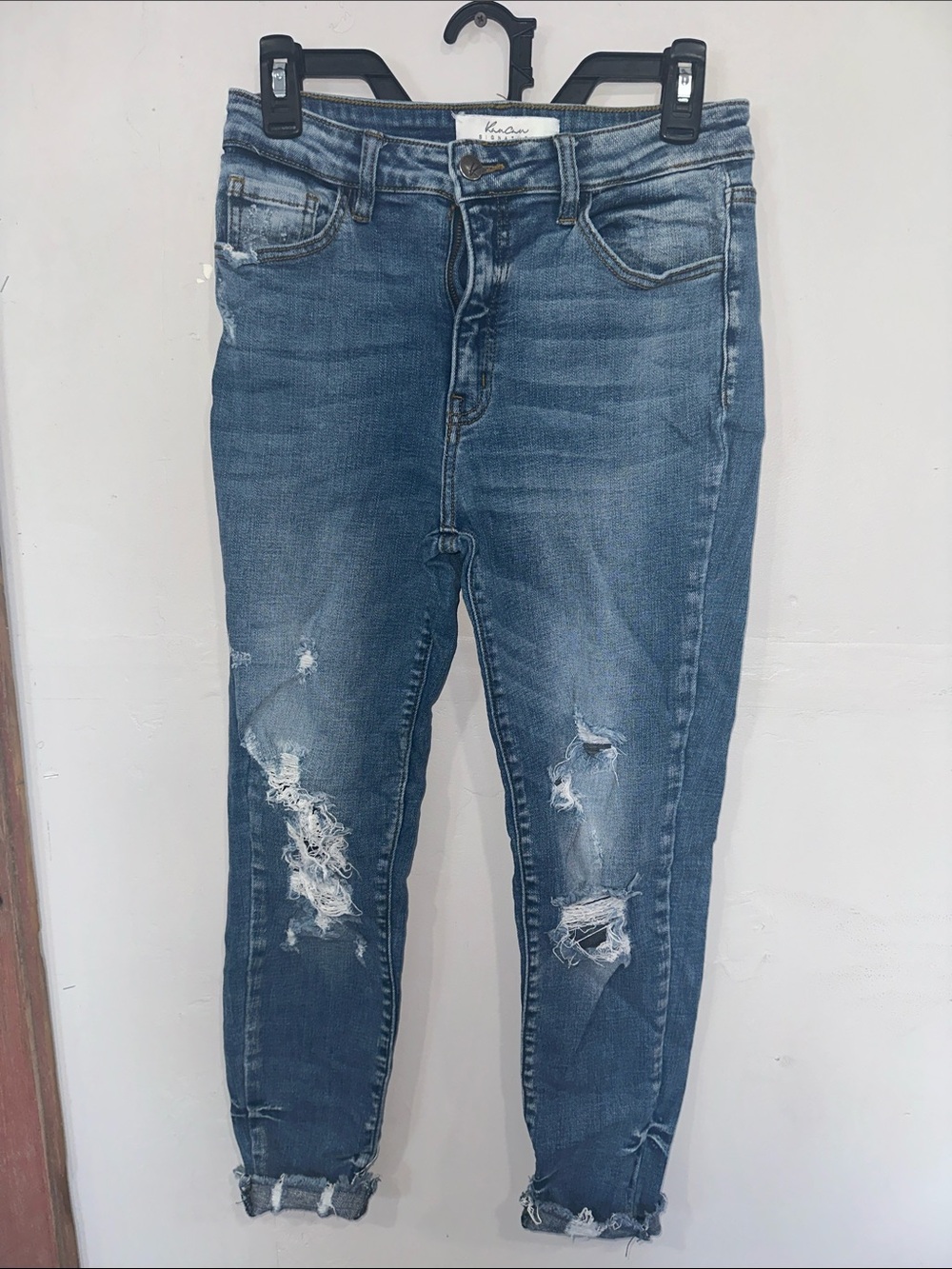 KanCan Distressed Medium Blue Ankle Skinny Jeans